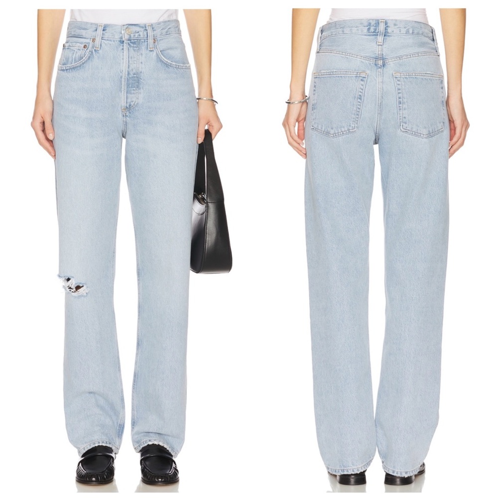 Agolde Kelly Jean High Rise Relaxed‎ Straight Leg In Segment Blue Denim Size 29